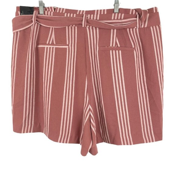 Torrid Self Tie Mid Short Stripe Dusty Rose Polyester NWT‎ Women's Size 20 - Picture 7 of 10